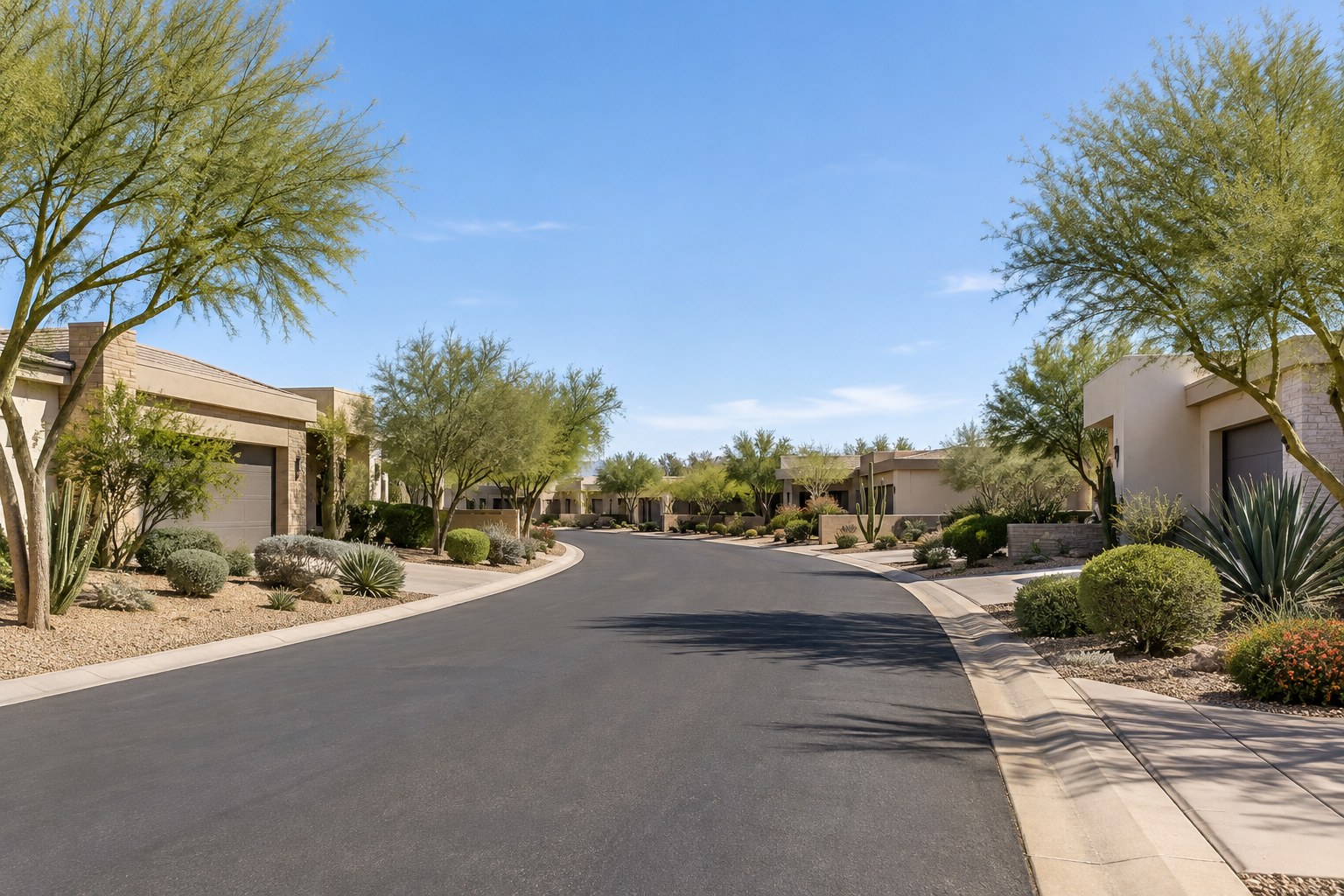 A quiet Scottsdale Arizona street, illustrative
